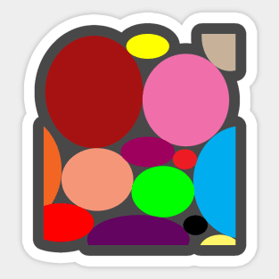 Colorful Circles Abstract Modern Artwork Sticker